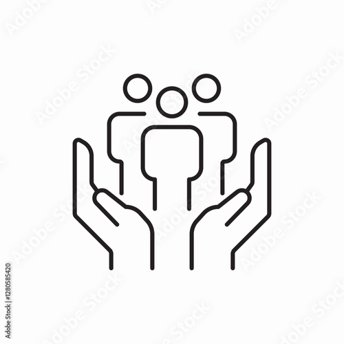 team support human resources icon vector sign