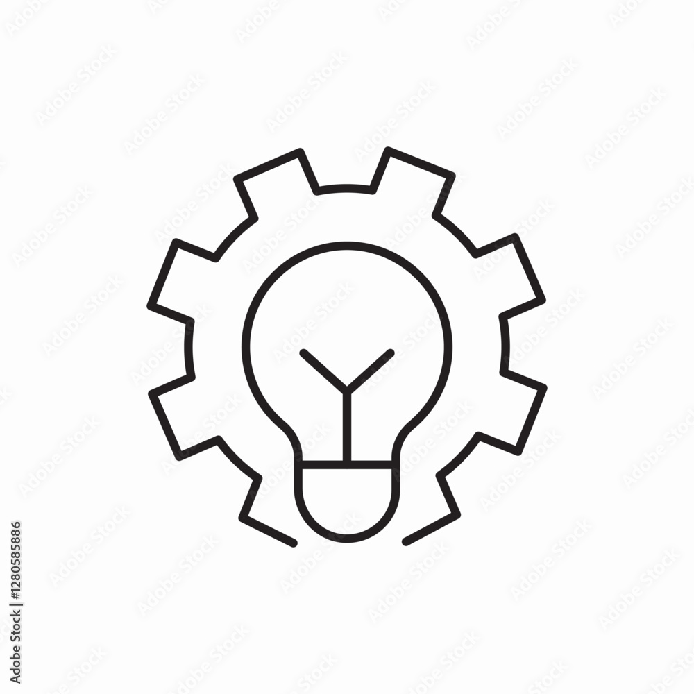 innovation gear light bulb icon vector sign innovation gear light bulb icon vector sign