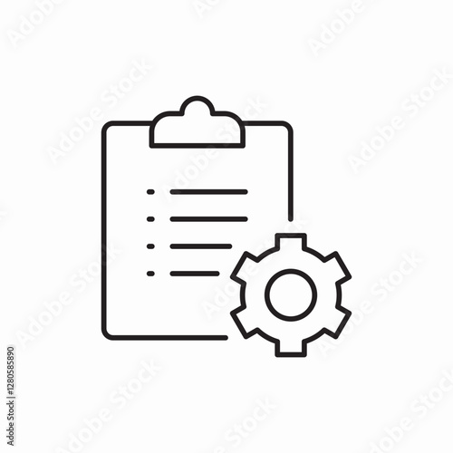 task management gear clipboard icon vector sign