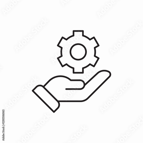 hand gear icon vector sign