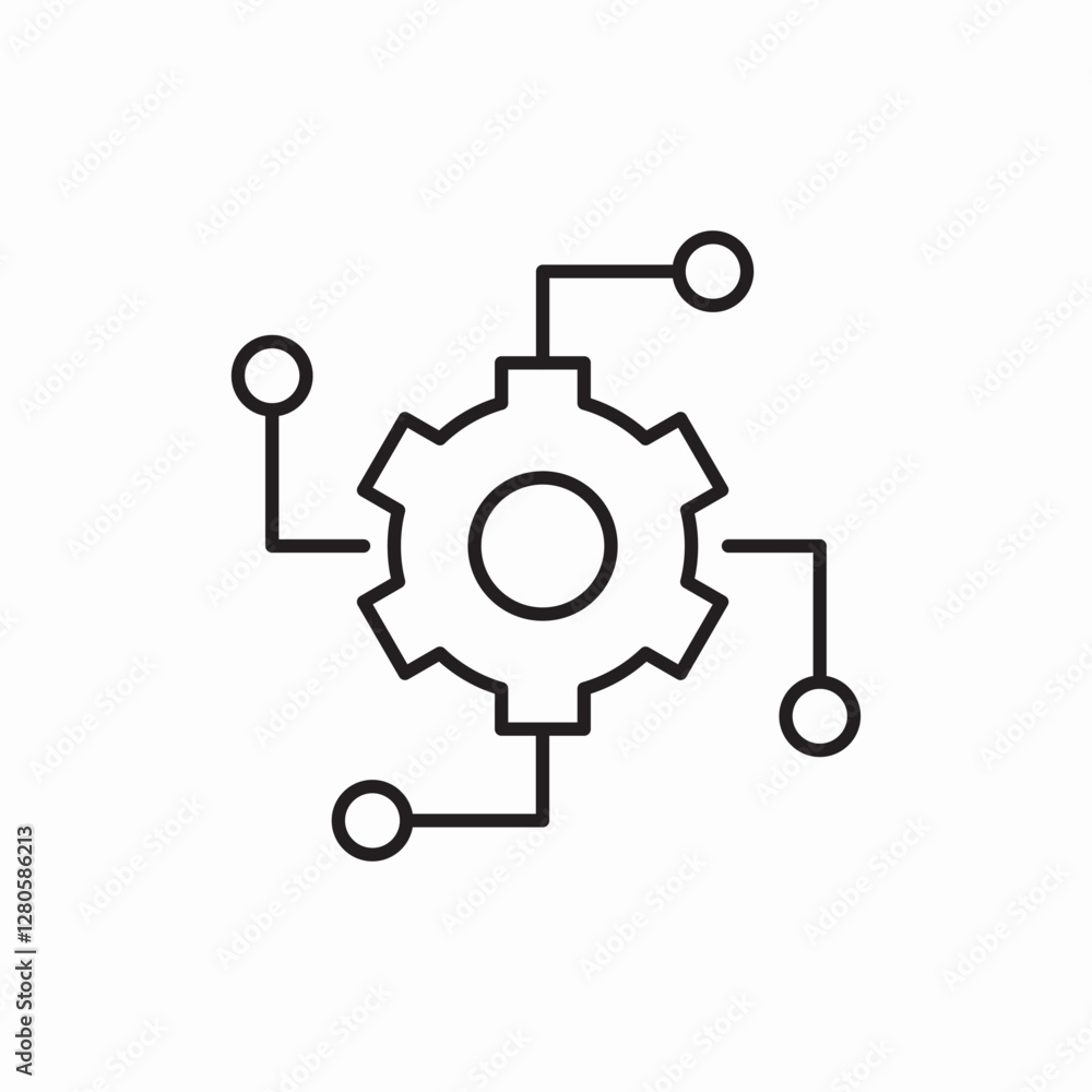 technical system integration gear icon vector sign technical system integration gear icon vector sign
