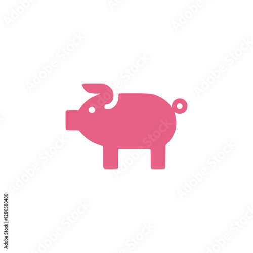 pink pig animal minimalism logo vector illustration template design