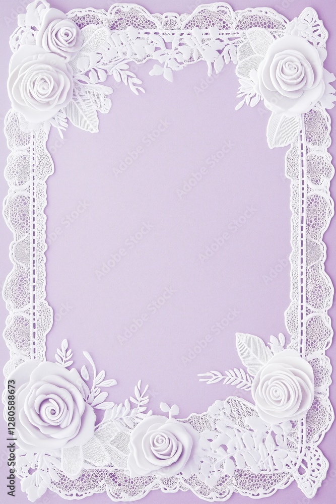 Abstract lace borders flower accents background poster template Abstract lace borders flower accents background poster template