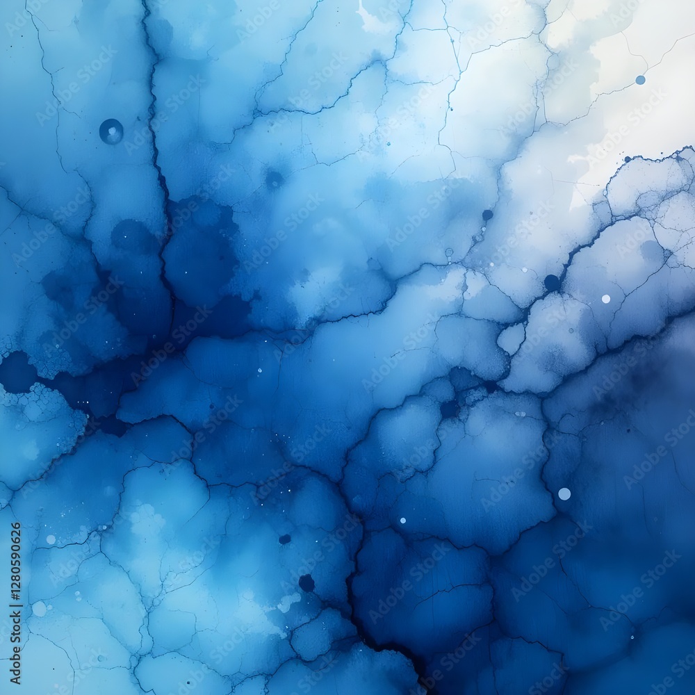 Obraz premium Abstract watercolor paint background by gradient deep blue color with liquid fluid grunge texture for background, banner