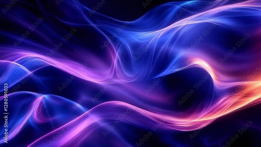 Colorful abstract waves flow gracefully in vibrant hues across a dark background Colorful abstract waves flow gracefully in vibrant hues across a dark background