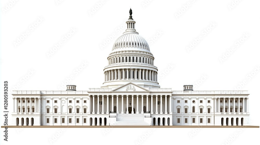 Fototapeta premium Iconic neoclassical government building with grand dome and columns