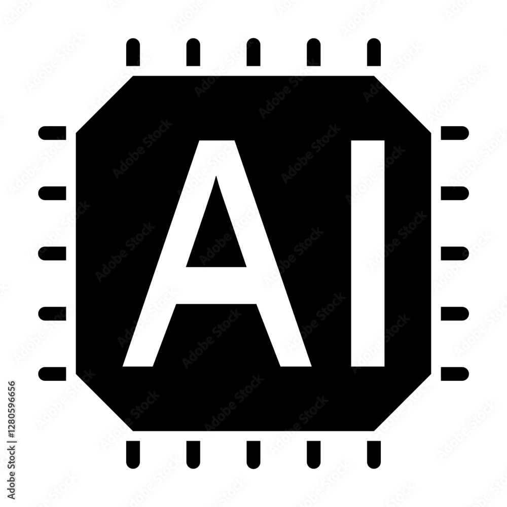 Artificial Intelligence Vector Glyph Icon Design Artificial Intelligence Vector Glyph Icon Design