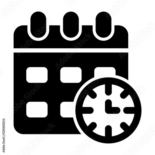 Deadline Vector Glyph Icon Design