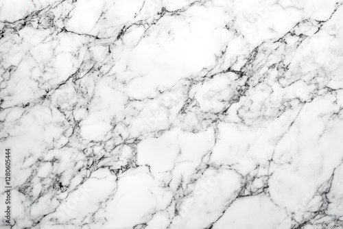 pristine white marble surface with subtle grey veining creating organic patterns, soft studio lighting enhancing texture