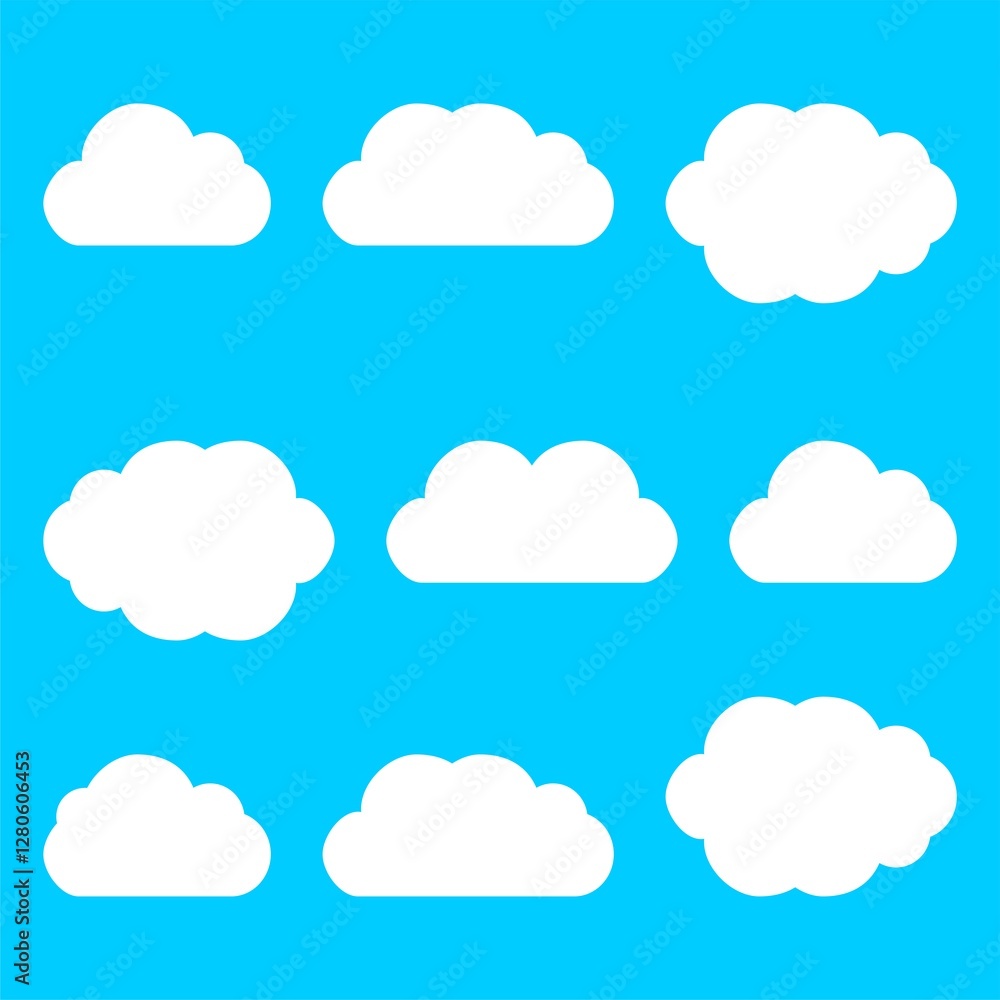 set of clouds vector set of clouds vector