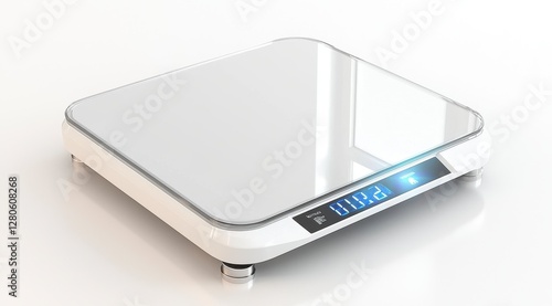 Digital Weighing Scale Device White Surface Measurement Precision Modern Technology Equipment Accurate photo