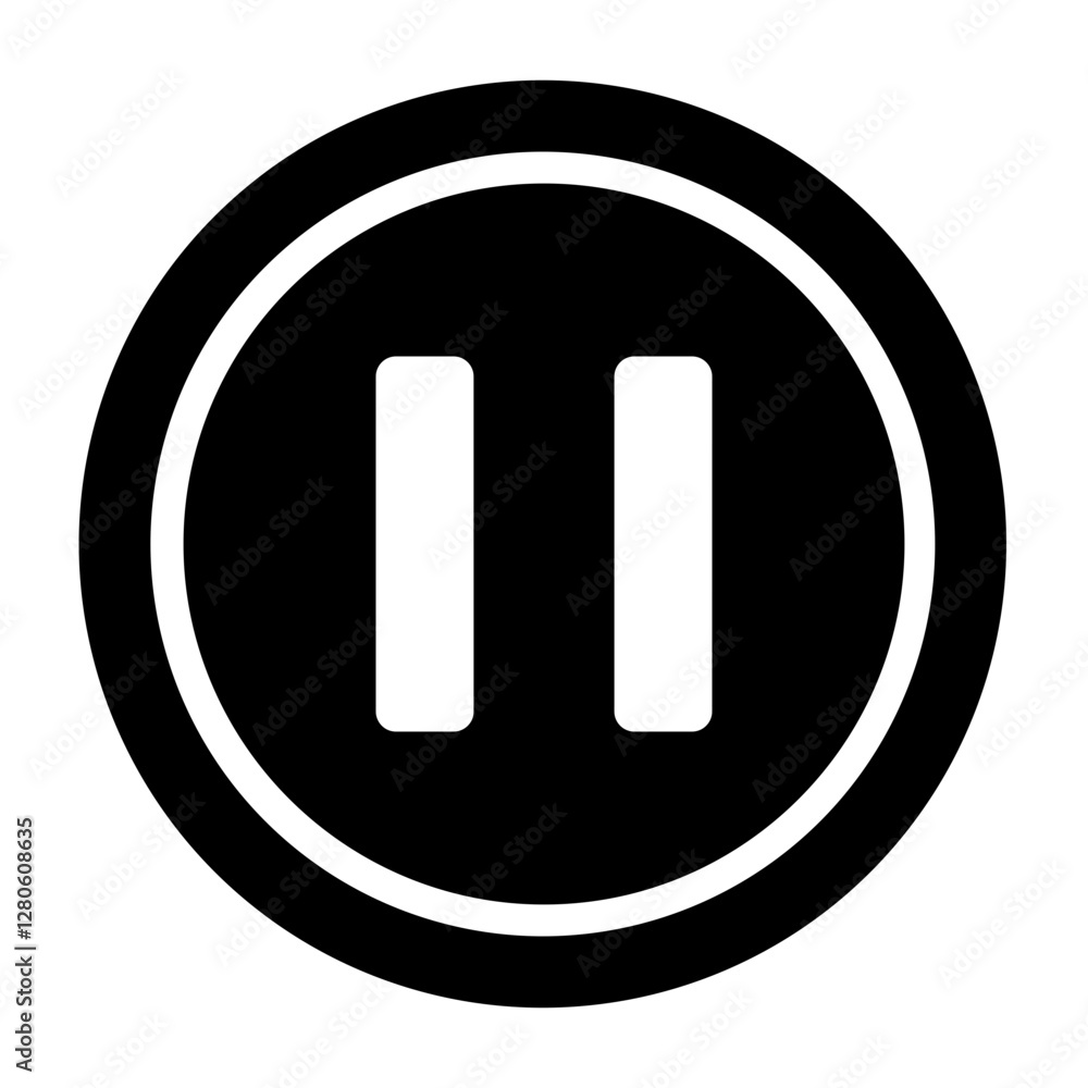 Pause Vector Glyph Icon Design Pause Vector Glyph Icon Design