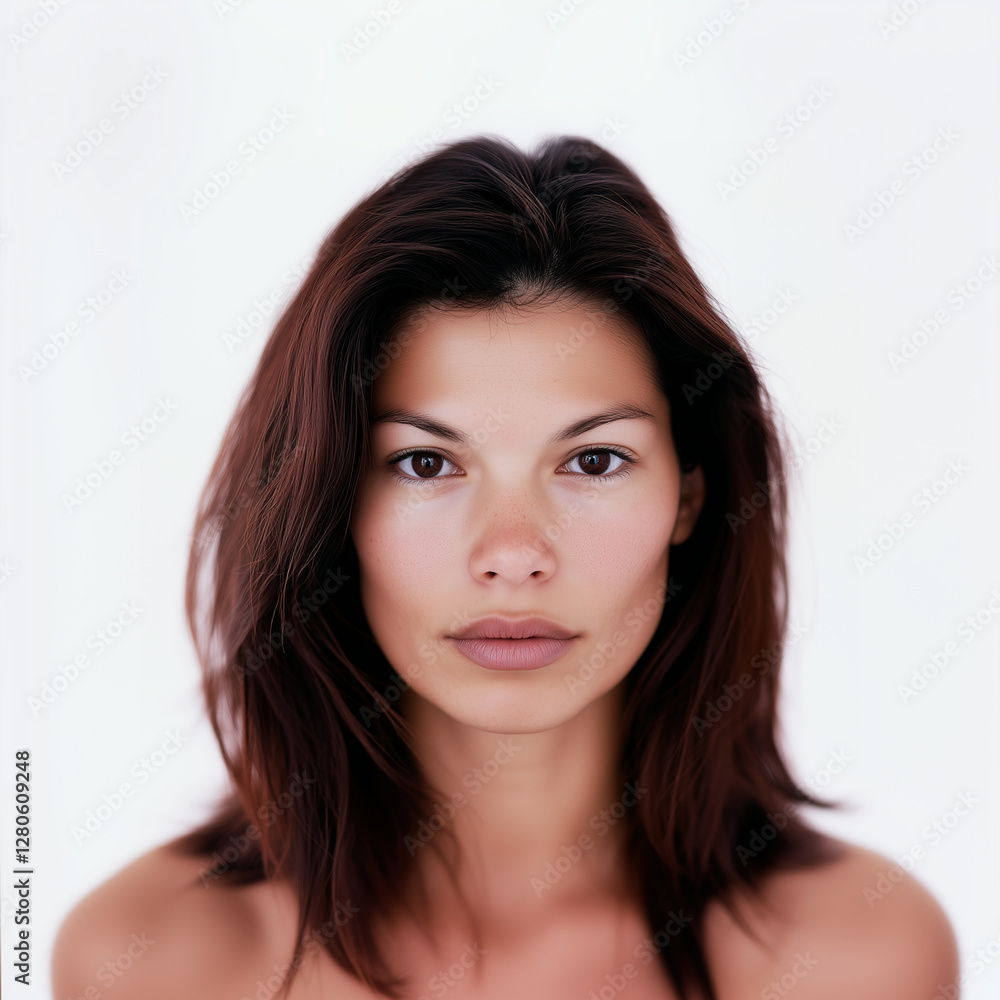 Deep Autumn woman portrait on white background Deep Autumn woman portrait on white background