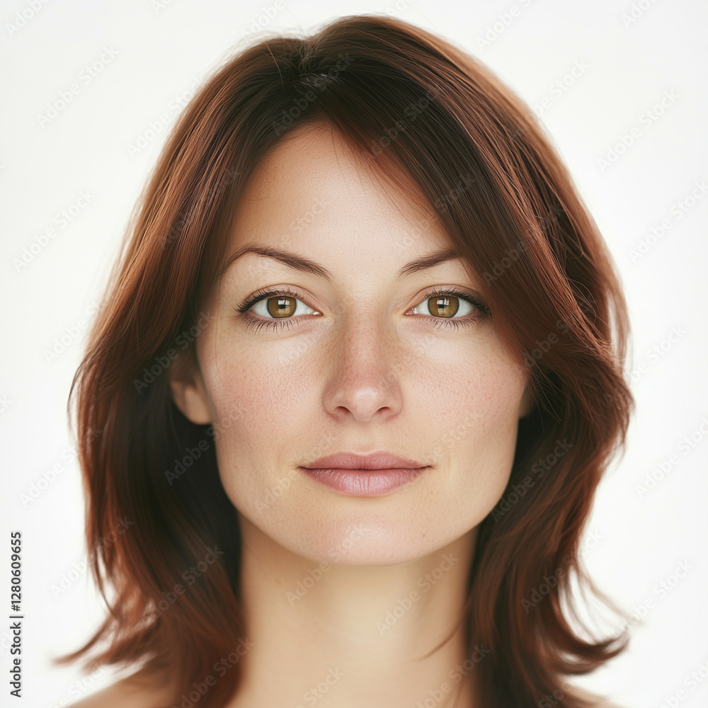 Soft Autumn woman portrait on white background Soft Autumn woman portrait on white background