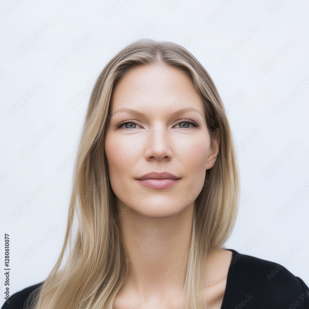 True Summer woman portrait on white background True Summer woman portrait on white background
