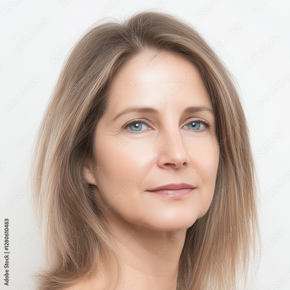 Light Summer woman portrait on white background Light Summer woman portrait on white background