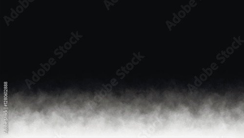 Realistic background of clouds of smoke, fog, evaporation, steam rising upwards. White smoke slowly floats through space on a dark background. Vector illustration.