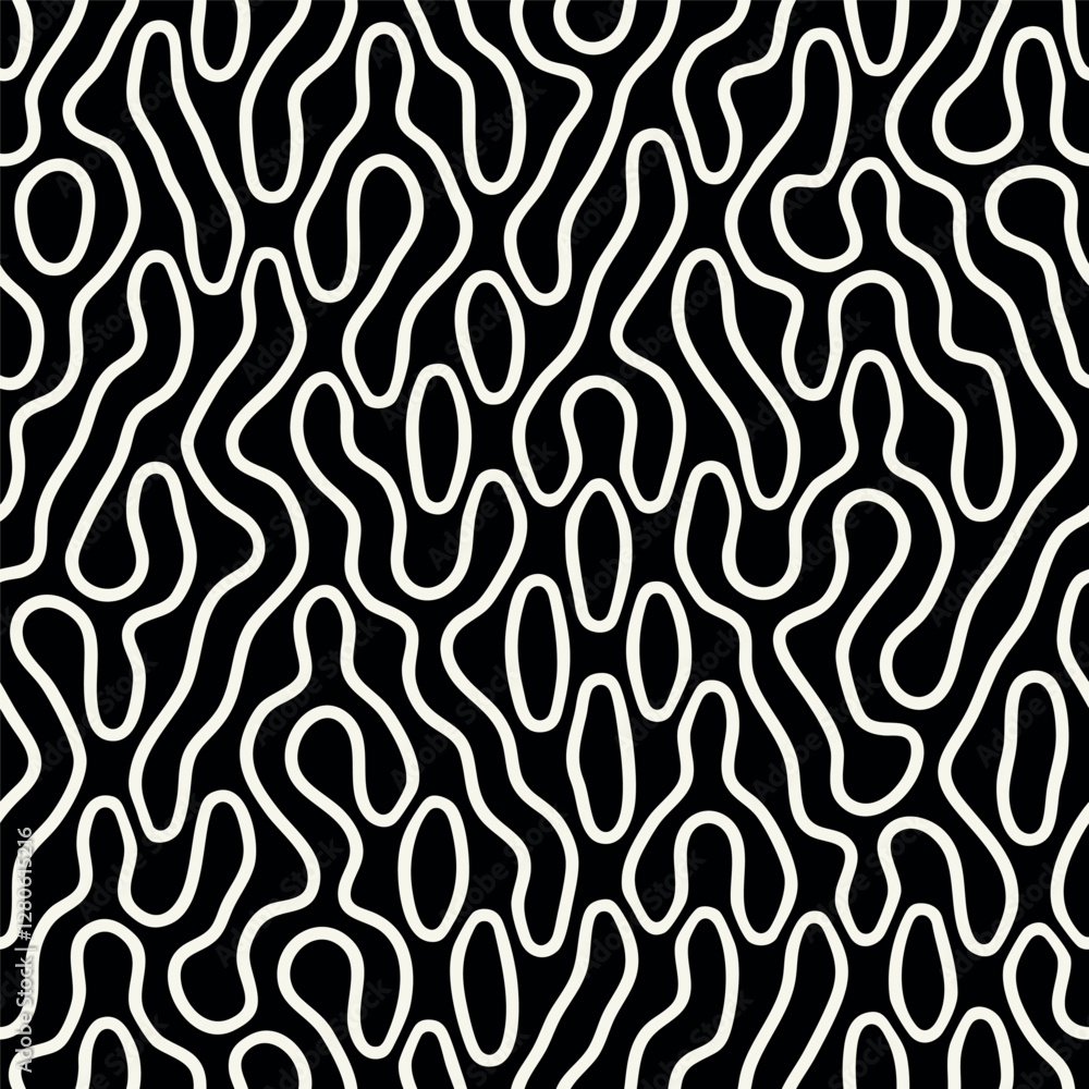 Vector seamless pattern. Modern stylish texture with smooth natural looping elements. Repeating abstract tileable background. Organic natural shapes. Trendy abstract surface design. Vector seamless pattern. Modern stylish texture with smooth natural looping elements. Repeating abstract tileable background. Organic natural shapes. Trendy abstract surface design.