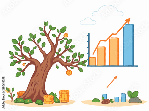 Diversifying Wealth: Money Tree and Investment Graphs