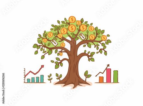 Diversifying Wealth: Money Tree and Investment Graphs
