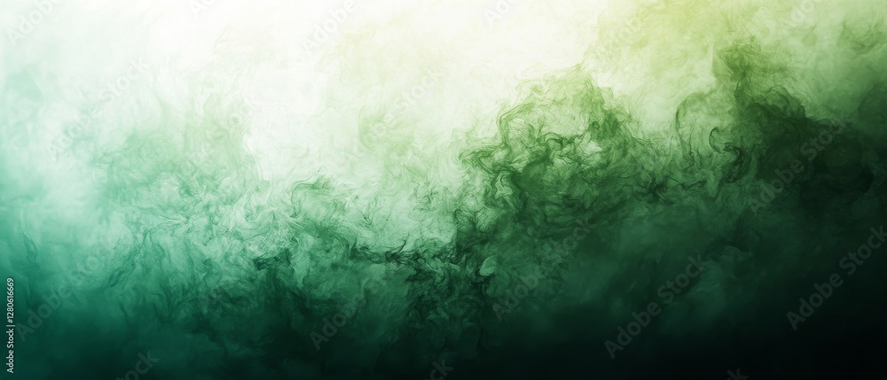 Abstract green ink swirling in water Abstract green ink swirling in water