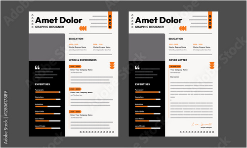 Resume CV. Professional modern and minimal resume CV, Clean and modern resume portfolio CV template