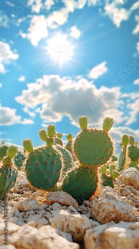 Wallpaper Mural Desert cactus under bright sun Torontodigital.ca
