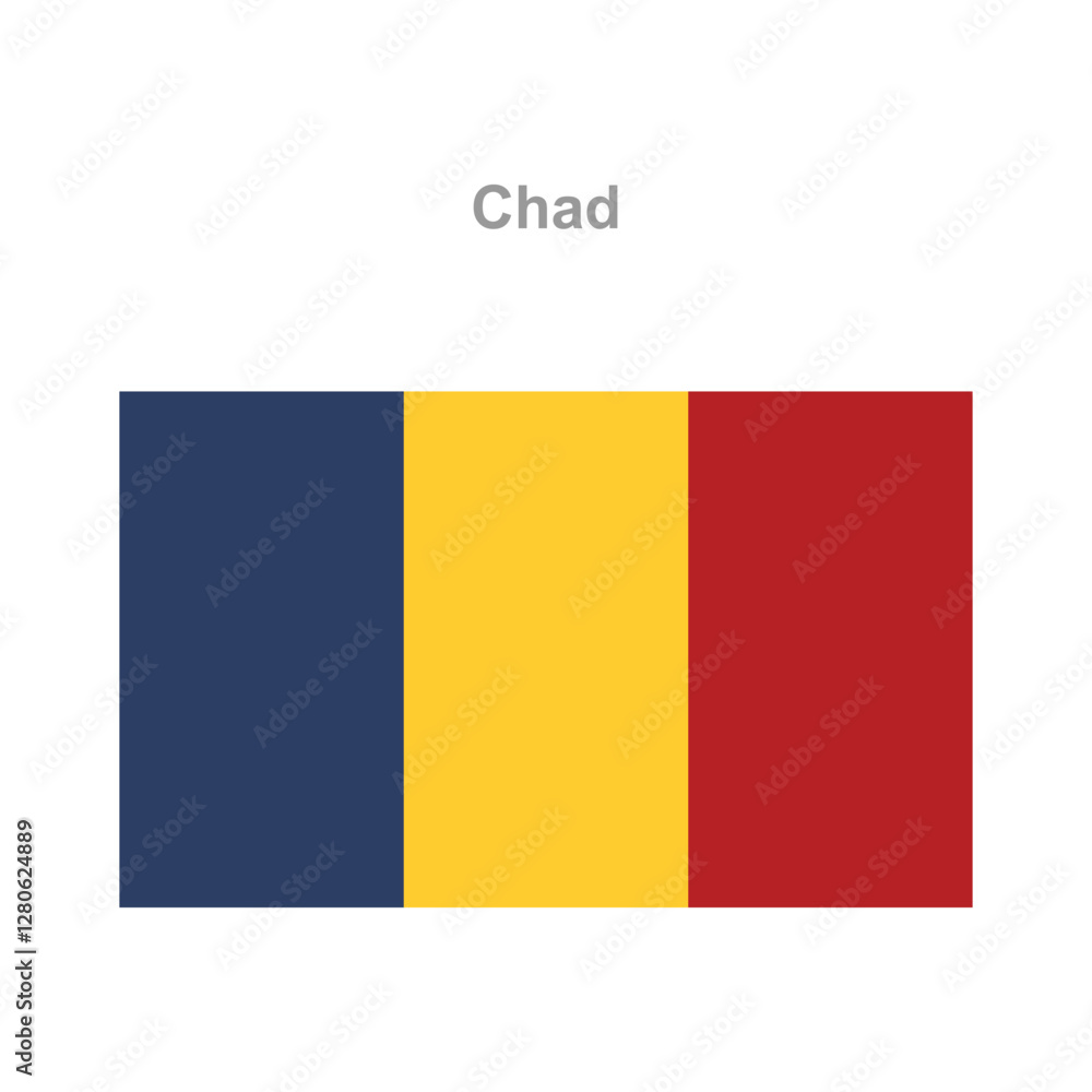 Fototapeta premium Chad flag. Vector illustration of the national flag