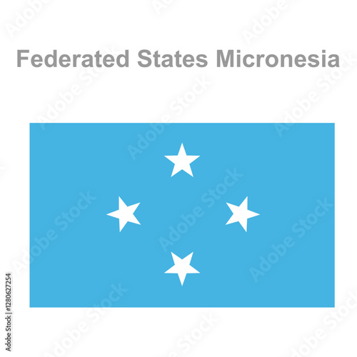 Federated States Micronesia flag. Vector illustration of the national flag
