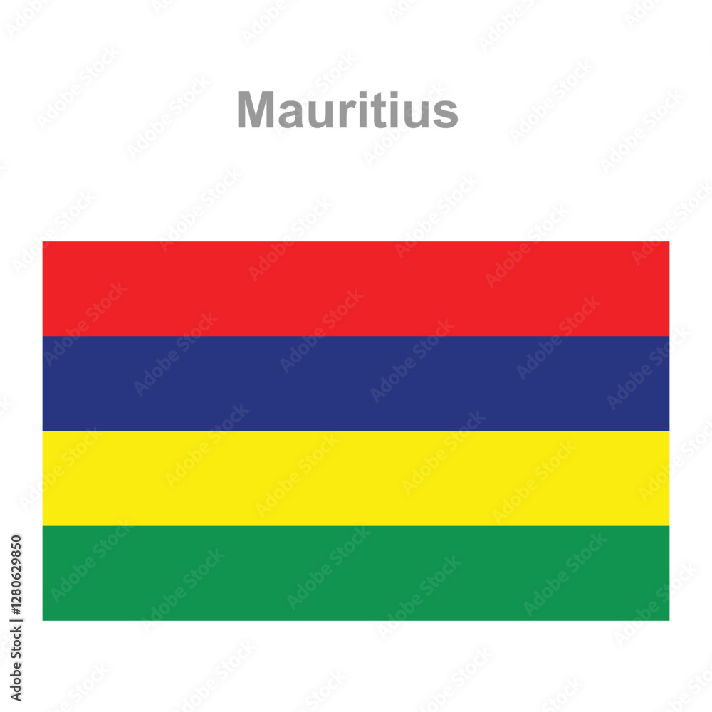 Fototapeta premium Mauritius flag. Vector illustration of the national flag