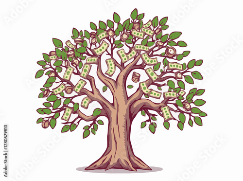 Money Tree Concept for Financial Success