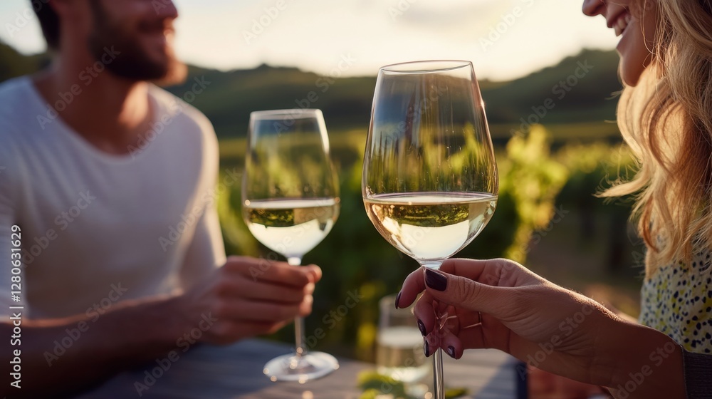 Alcohol consumption at a vineyard with wine and scenic landscapes. Featuring tranquility and nature Alcohol consumption at a vineyard with wine and scenic landscapes. Featuring tranquility and nature