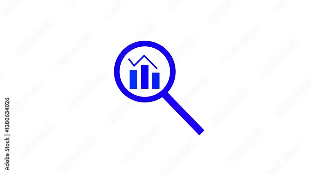 bar chart sign and magnifying glass represent searching business ideas for office and web icon bar chart sign and magnifying glass represent searching business ideas for office and web icon