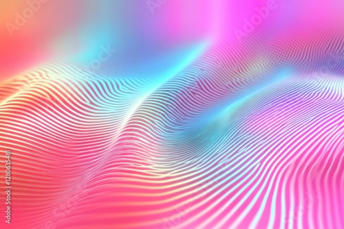 Vibrant holographic waves of light showcase a dynamic display of color and movement in a high-quality visual experience