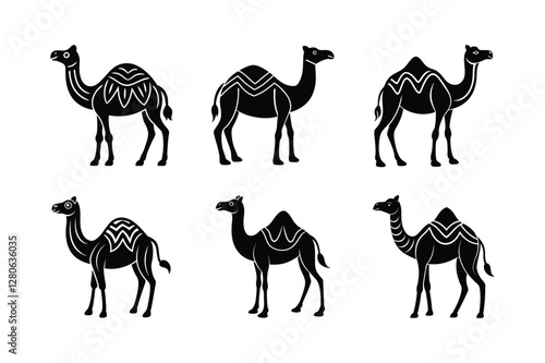 Set of Camel silhouette vector illustration