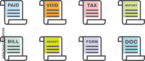 Invoice line icon. Payment and bill invoice. Order symbol concept. Tax sign design. Paper bank document icon