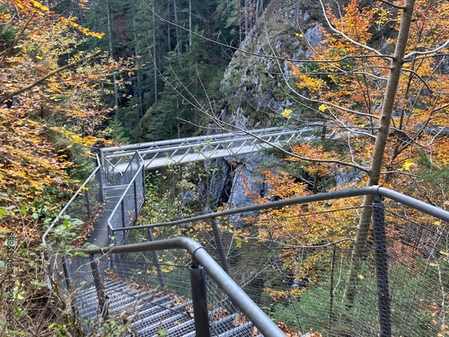 Blick in die Leutaschklamm bei Mittenwald in den Bayerischen Alpen photo