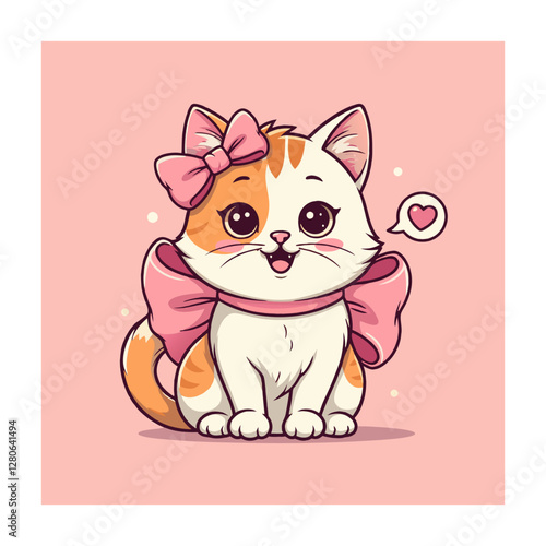 Cute kitten vector