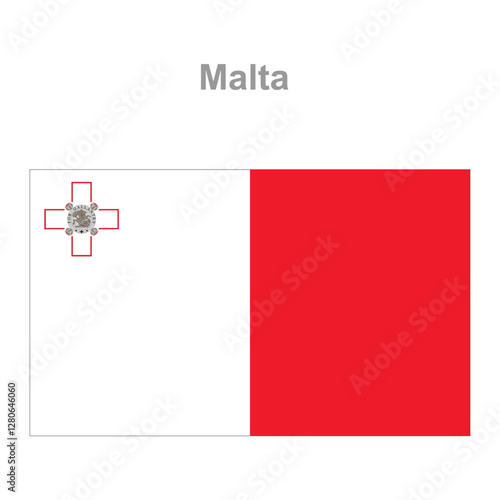 Malta flag. Vector illustration of the national flag