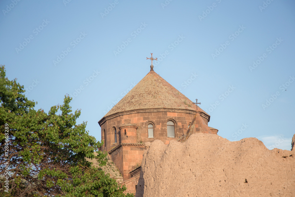 Fototapeta premium armenian churchunder blue sky background