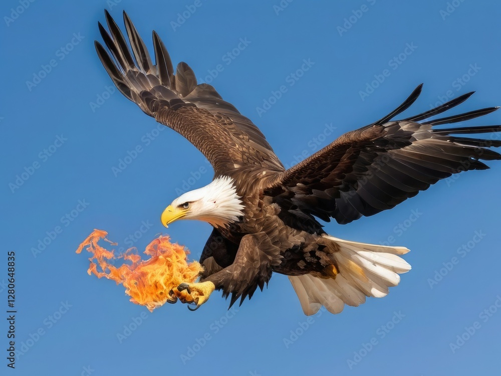 american bald eagle with fire flight american bald eagle with fire flight