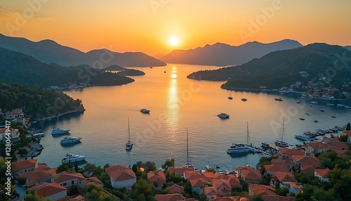 Croatian Sunset Harbor View