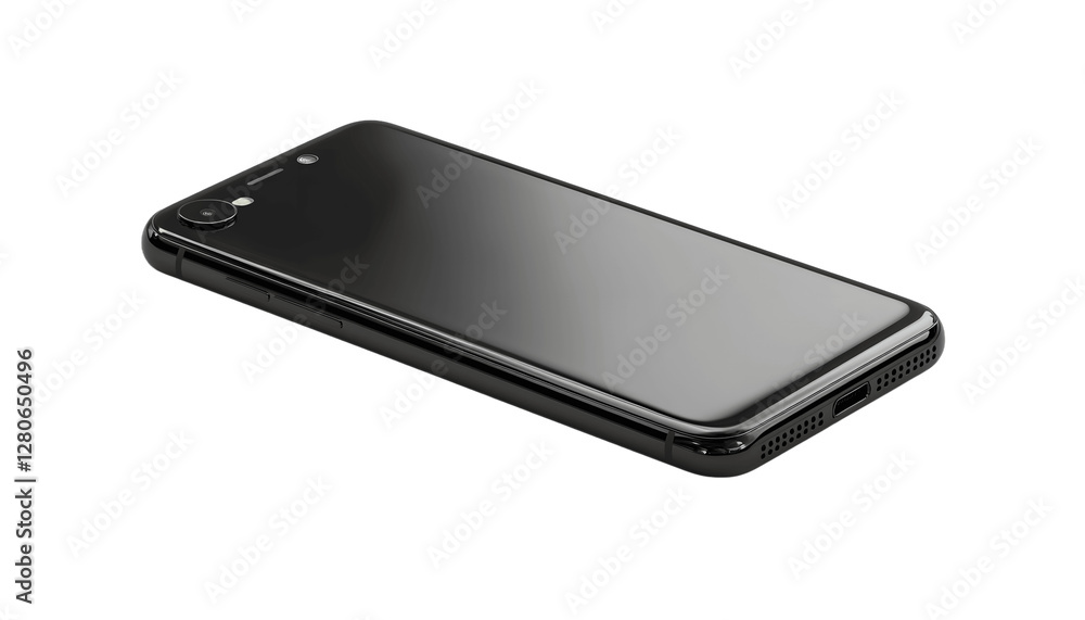 Black Smartphone Isolated Close Up View Black Smartphone Isolated Close Up View