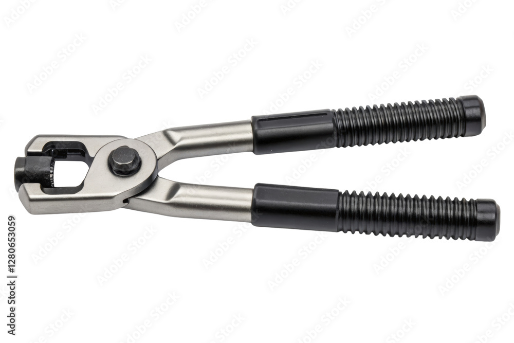 Metal pliers with black handles isolated with transparent background Metal pliers with black handles isolated with transparent background