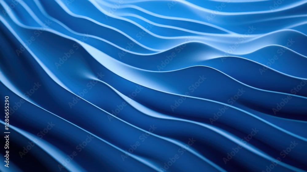Fototapeta premium Abstract waves in various shades of blue create a calm and soothing atmosphere.