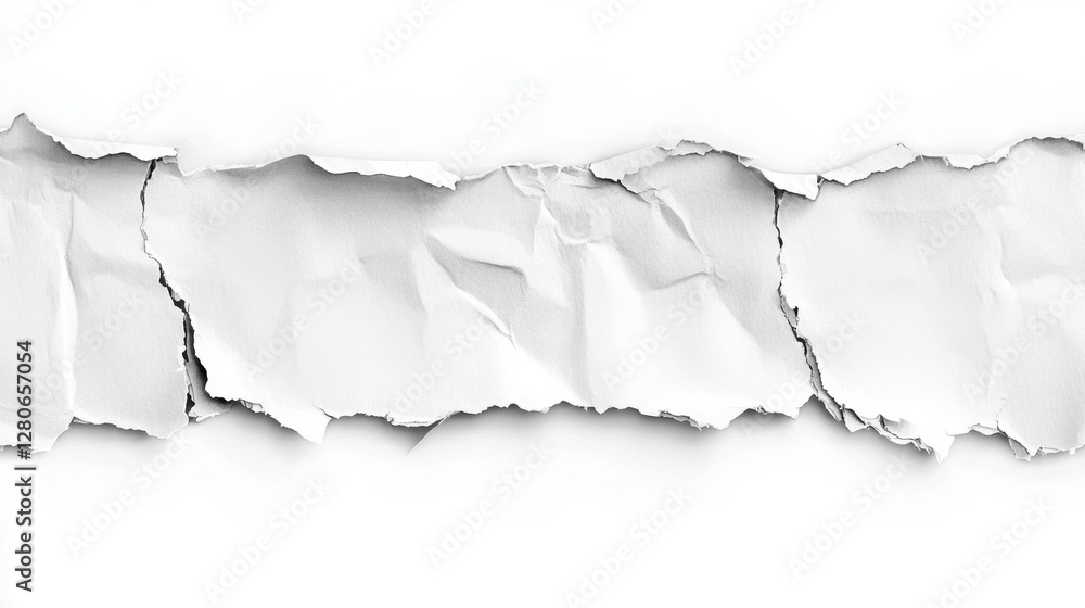 Textured white torn paper with jagged edges adds an artistic touch to any design. Textured white torn paper with jagged edges adds an artistic touch to any design.