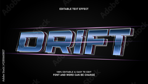 Drift text effect with editable elegant style