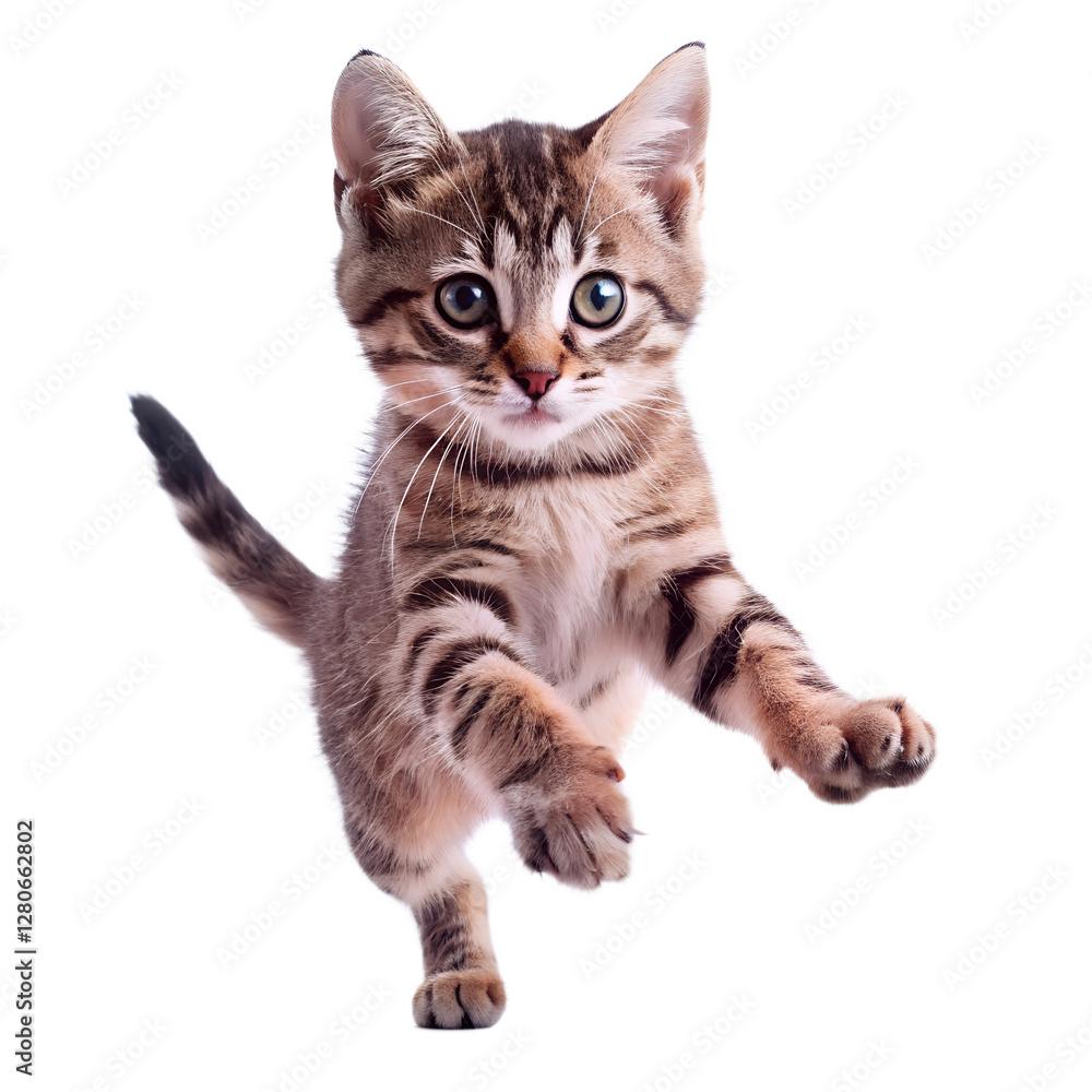 Cute cat jump and palying isolated on transparant background. design illustration Cute cat jump and palying isolated on transparant background. design illustration