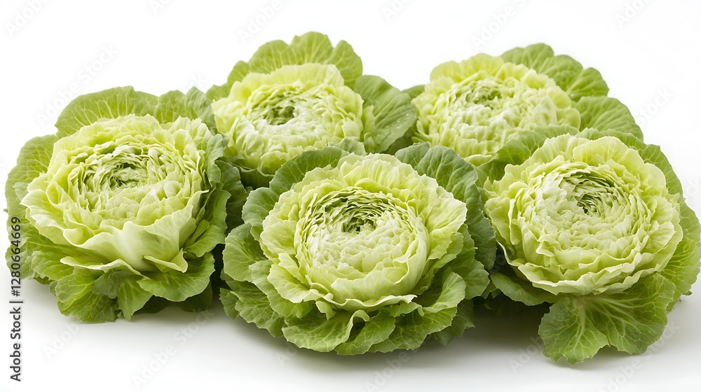 Decorative ornamental cabbage cluster on white background Decorative ornamental cabbage cluster on white background