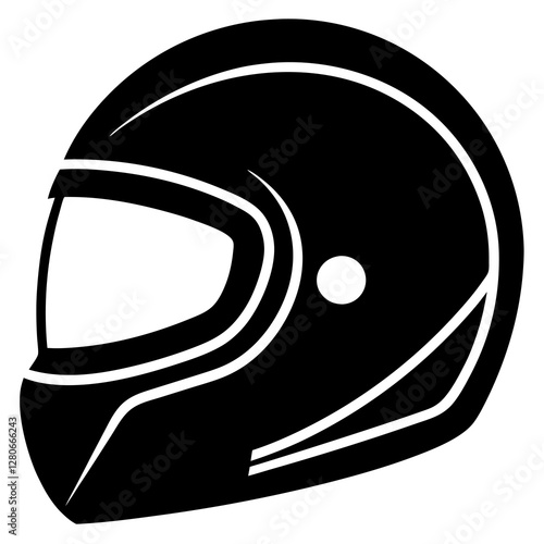 Minimalist Helmet Silhouette Vector Clean & Professional.